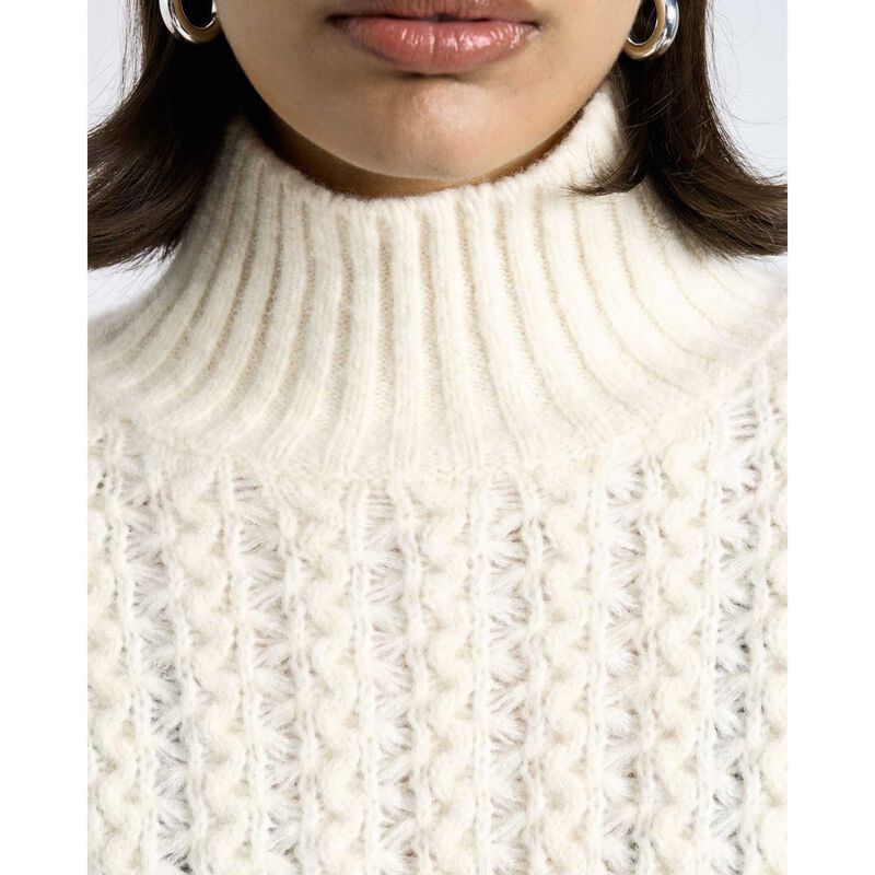 Cue Merino Alpaca Blend Cable Turtle Neck Knit image number 2